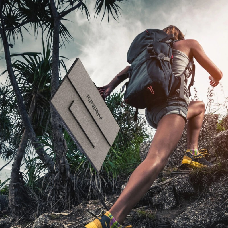 AFERIY kannettava taittuva 100W monokiteinen aurinkopaneeli USB-C DC-lähdöt IP65 matkailuautoille retkeilyyn