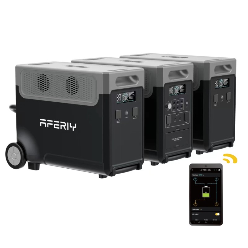 Aferiy P310 EC H kannettava 3600W virtageneraattori 3840Wh laajennettava 11520Wh sovellustuki pyörillä EU pistoke