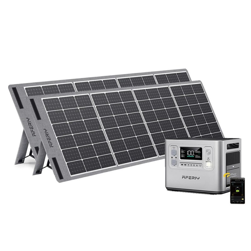 Aferiy P210 kannettava 2400W voimalaitos 2048Wh LiFePO4-akku 200/400W aurinkopaneelilla