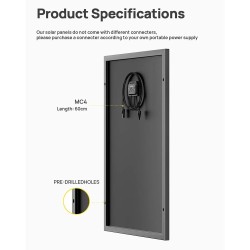 Aferiy 2 kpl 120W monokiteiset aurinkopaneelit IP68 vedenpitävät veneelle ja matkailuvaunuun