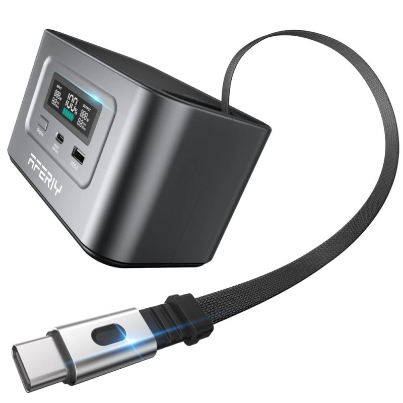 AFERIY Nano100 kannettava virtalähde 99 2Wh LiFePO4 kenno 100W USB C pikalataus käsimatkatavaroihin sallittu