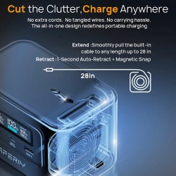 AFERIY Nano100 kannettava virtalähde 99,2Wh LiFePO4-kenno 100W USB-C-pikalataus käsimatkatavaroihin sallittu