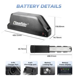 ChamRider Polly C 52V 24Ah alaputkiakku LG-kennoilla 1248Wh vesitiivis