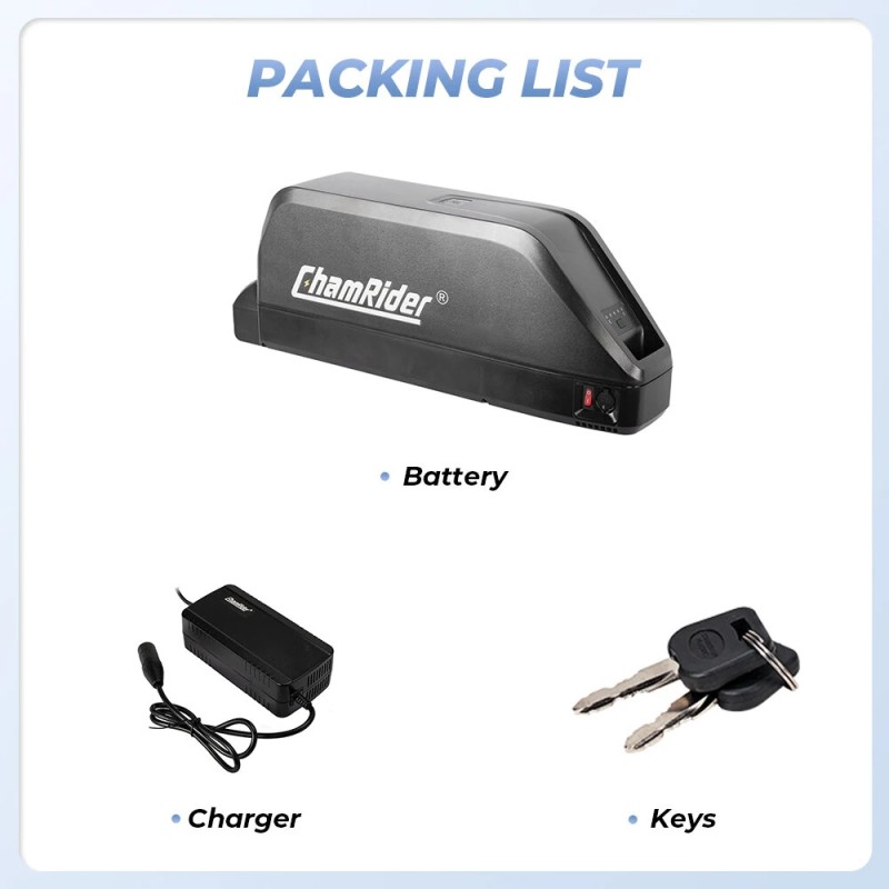 ChamRider Polly C 52V 24Ah alaputkiakku LG-kennoilla 1248Wh vesitiivis