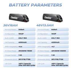 ChamRider Hailong A 36V 18Ah 648Wh alaputken akku 30A suojapiiri IP65 vesitiivis