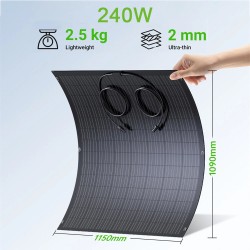 LIONSHEE kannettava taivutettava aurinkopaneeli 120W/240W auton akkuun veneelle kotiin