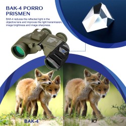 AOMEKIE AO3097 10x50 merikiikarit vesitiivis IPX7 etäisyysmittari ja kompassi