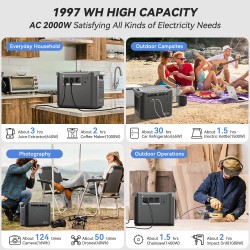 FlashFish S25 kannettava 1997Wh LiFePO4-virtalähde 2000W jatkuva 4000W huippu 230V aurinkogeneraattori EU-pistoke