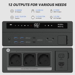 FlashFish S25 kannettava 1997Wh LiFePO4-virtalähde 2000W jatkuva 4000W huippu 230V aurinkogeneraattori EU-pistoke