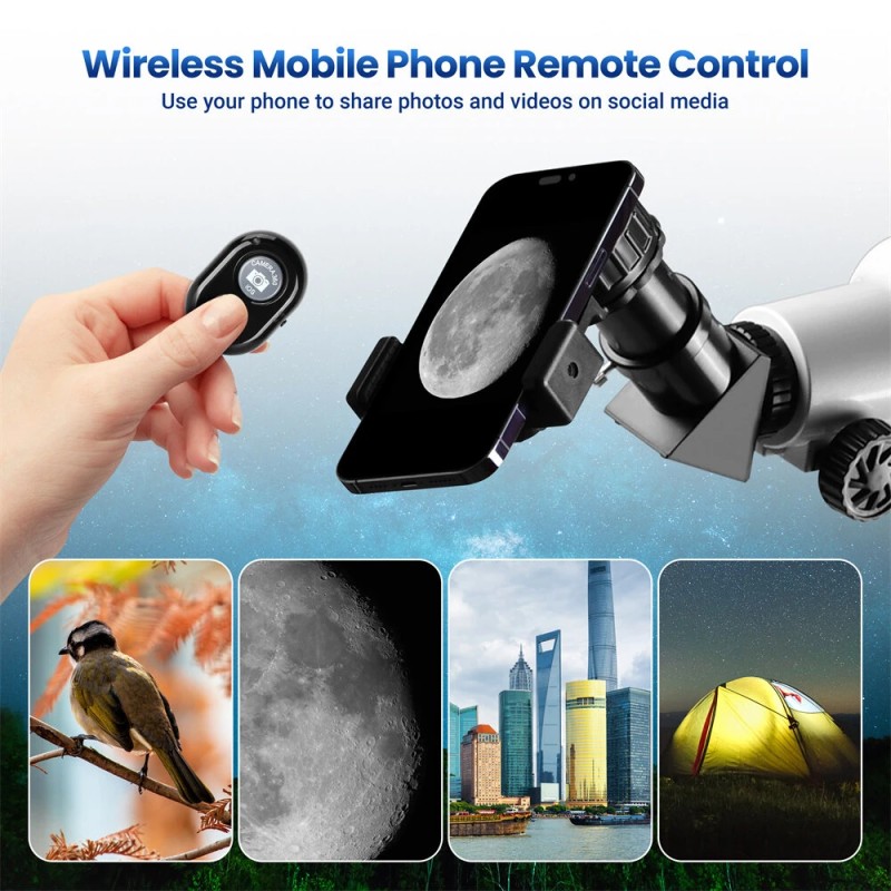 ESSLB ES2025 80 mm aukko 700 mm kaukoputki aloittelijoille aikuisille puhelinteline sovellus langaton kaukosäädin etsin