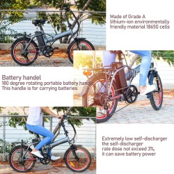 UNITPACKPOWER S004-2 36V 17,5Ah sähköpyörän akku 630W 20A BMS LG3500-kennolla, sopii 100–550W moottoreille