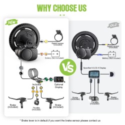 TongSheng TSDZ2B 36V 250W keskimoottori pyöränmuunnossarja EKD01 näytöllä 42T ketjupyörä