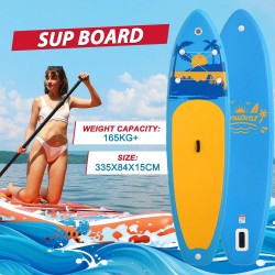 FunWater puhallettava SUP-lauta 335/350 cm suuri kantavuus 165/190 kg säädettävä mela