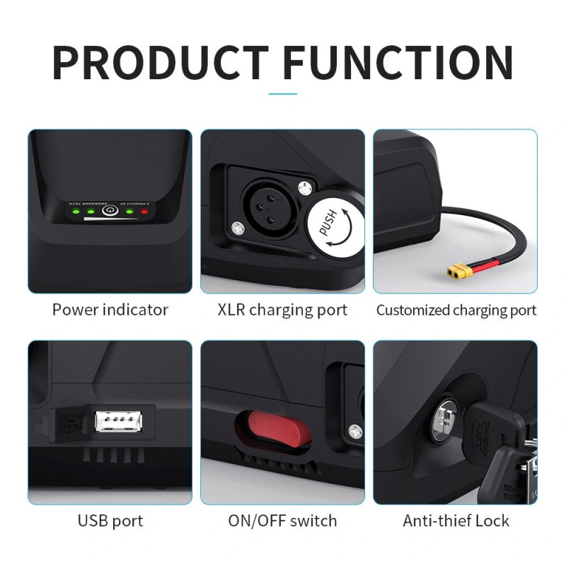 UNITPACKPOWER 36V 15Ah sähköpyörän akku 540W 2500mAh 25A BMS-suojalevy