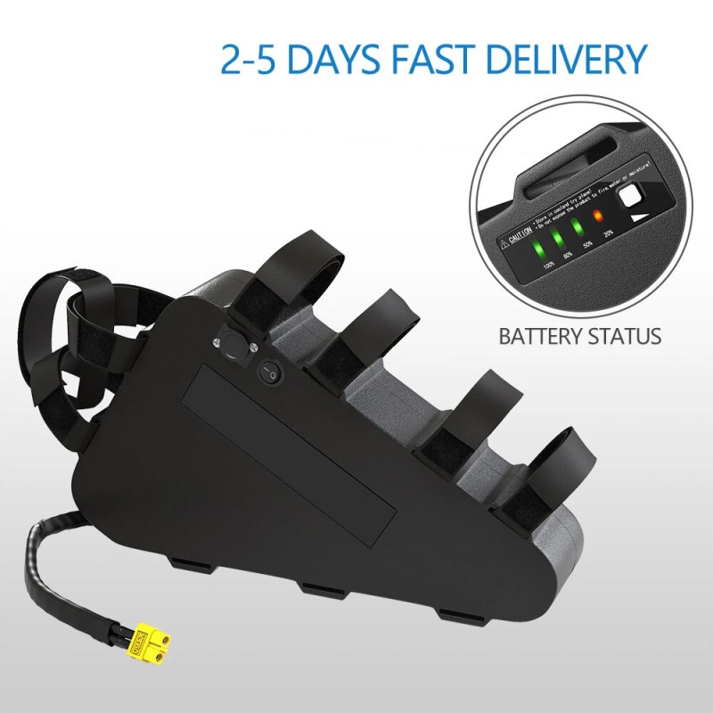 UNITPACKPOWER U004 48V 20Ah sähköpyörän kolmionmuotoinen akku 50A suojauslauta 1100W yhteensopiva