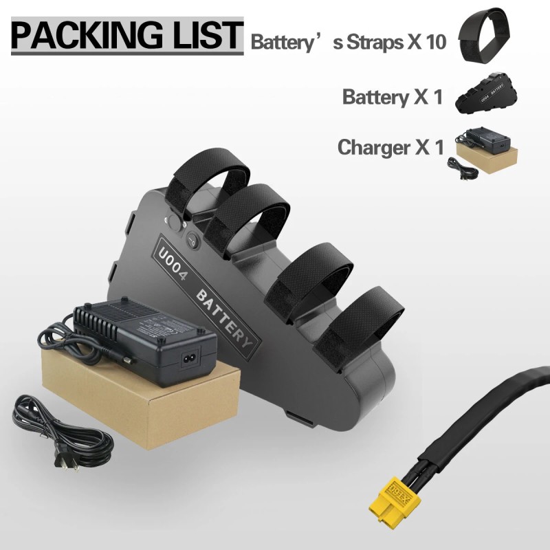 UNITPACKPOWER U004 48V 20Ah sähköpyörän kolmionmuotoinen akku 50A suojauslauta 1100W yhteensopiva