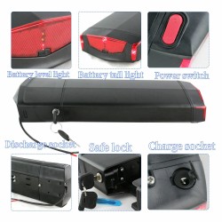 UNITPACKPOWER R006 36V 17,5Ah takatelineakku 20A BMS IP65 alumiinikotelo LED-valo lukolla