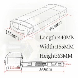 UNITPACKPOWER R006 36V 17,5Ah takatelineakku 20A BMS IP65 alumiinikotelo LED-valo lukolla