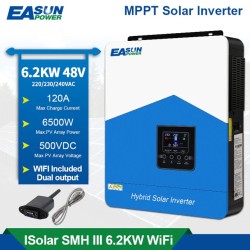 Easun Power 6,2 kW ja 4,2 kW aurinkohybridiinvertteri 220V 120A MPPT WIFI-GPRS puhdas siniaalto