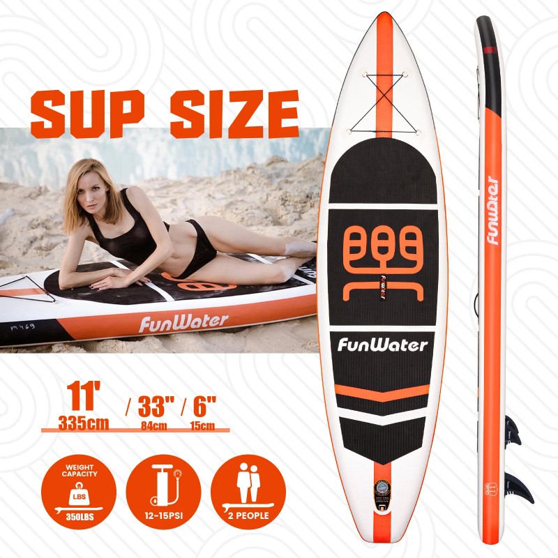 FunWater täytettävä surffilauta melontalauta 335x84x15 cm pumppu laukku köysi