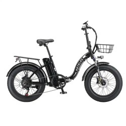 KETELES KF9 taittuva sähköpyörä 48V 18Ah 1000W takamoottori 20-tuumaiset renkaat hydrauliset levyjarrut musta