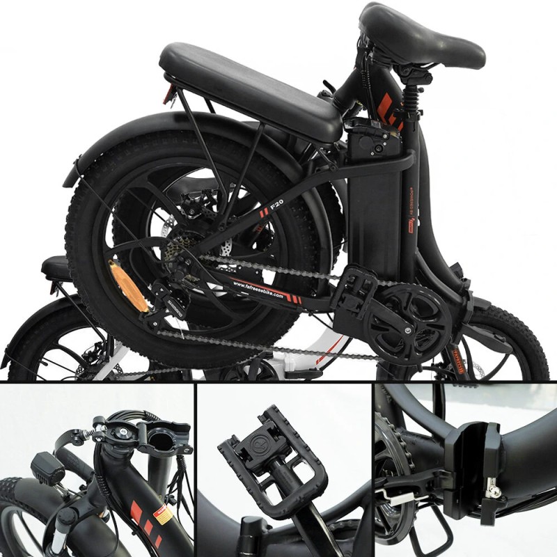 FAFREES F20 taitettava sähköpyörä 36V16Ah-akku 250W moottori huippunopeus 25km/h 90-120km kantama 150kg kantavuus