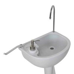 CALTER 19L kannettava ulkopesuallas jalustalla pyyhetelineellä ja jalkapumpulla