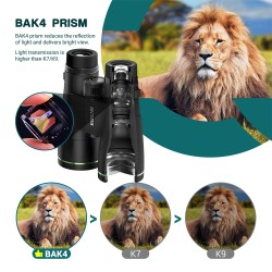 ESSLNB ES3074 12x50 vedenpitävät kiikarit vihreäfilmi 22mm okulaari puhelinsovitin kompaktit