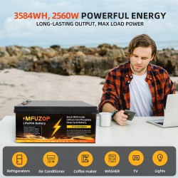 MFUZOP 12V 300Ah ladattava LiFePO4-akku 3840Wh äly-BMS:llä matkailuautoon aurinkoenergian varastointiin
