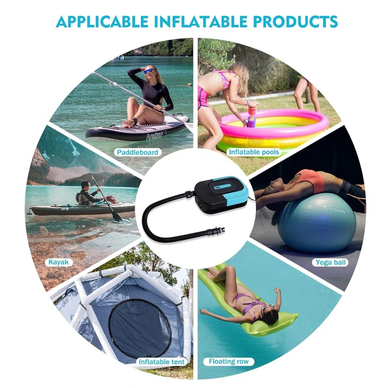 FUNWATER sähköinen korkeapainepumppu SUP-laudalle 12V autoliittimellä älykkäällä automaattikatkaisulla ACC1420004