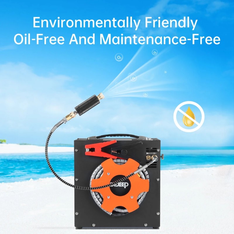 DIDEEP kannettava korkeapaineinen automaattinen ilmakompressori DC12V/AC110-220V 300 bar kaksoissäiliöille