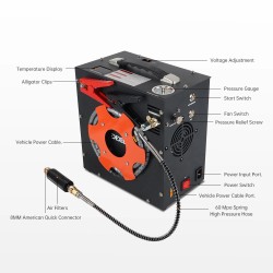 DIDEEP kannettava korkeapaineinen automaattinen ilmakompressori DC12V/AC110-220V 300 bar kaksoissäiliöille