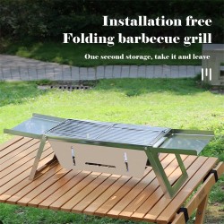 IPRee kannettava hiiligrilli taittuva pieni ulkogrilli kevyt ruostumaton teräs kantolaukulla