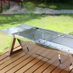 IPRee kannettava hiiligrilli taittuva pieni ulkogrilli kevyt ruostumaton teräs kantolaukulla