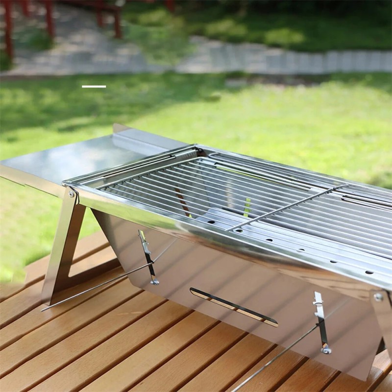 IPRee kannettava hiiligrilli taittuva pieni ulkogrilli kevyt ruostumaton teräs kantolaukulla