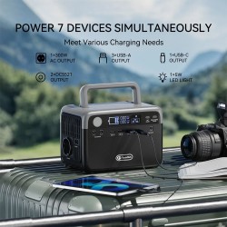 Flashfish BP030B kannettava virtalähde 300W (600W huipputeho) 230Wh LiFePO4 ja 60W aurinkopaneeli