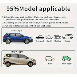 IPRee taitettava paksu puhallettava auton ilmapatja retkisänky matkapatja mukana pumppu