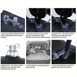 IPRee taitettava paksu puhallettava auton ilmapatja retkisänky matkapatja mukana pumppu