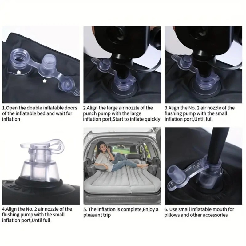 IPRee taitettava paksu puhallettava auton ilmapatja retkisänky matkapatja mukana pumppu
