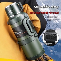 IPRee 1,7 l suuri ruostumaton teräs kahvallinen termos kannettava ulkoiluun 72 tunnin lämpöeristys