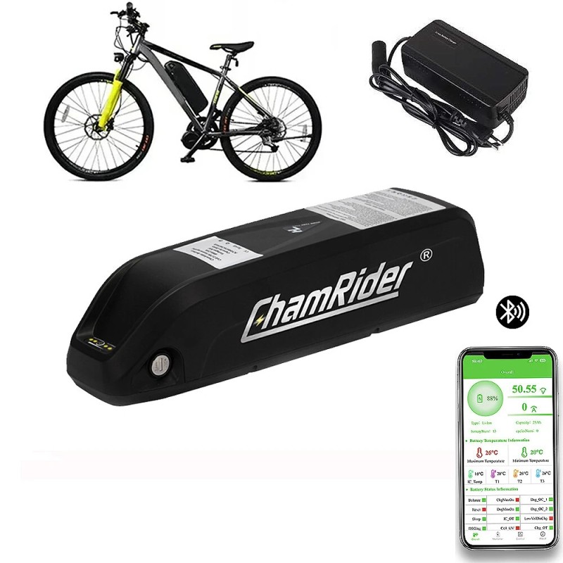 ChamRider Hailong 1 48V 14 4Ah runkoputkeen asennettava sähköpyörän akku 4800mAh 30A akunhallinta 4A pikalaturi IP65
