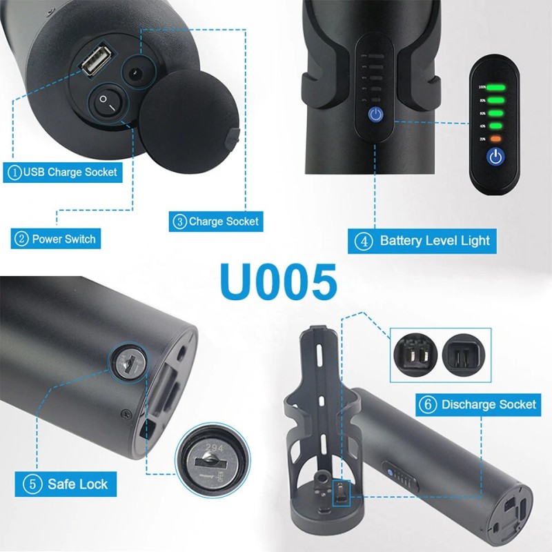 UNITPACKPOWER U005 48V 7Ah litiumakku sähköpyörään enintään 35 km kantama 18650 kennot 336Wh laturi