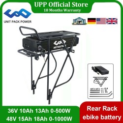 UNITPACKPOWER T032 48V 15Ah takakoriakku sähköpyörään 720Wh IP65 vedenkestävä 30A BMS-suoja 3A-laturi Bafang-yhteensopiva