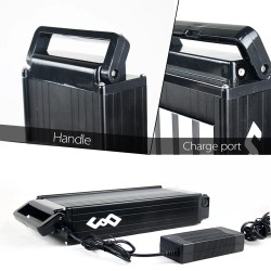 UNITPACKPOWER T032 48V 15Ah takakoriakku sähköpyörään 720Wh IP65 vedenkestävä 30A BMS-suoja 3A-laturi Bafang-yhteensopiva