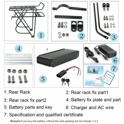 UNITPACKPOWER T032 48V 15Ah takakoriakku sähköpyörään 720Wh IP65 vedenkestävä 30A BMS-suoja 3A-laturi Bafang-yhteensopiva