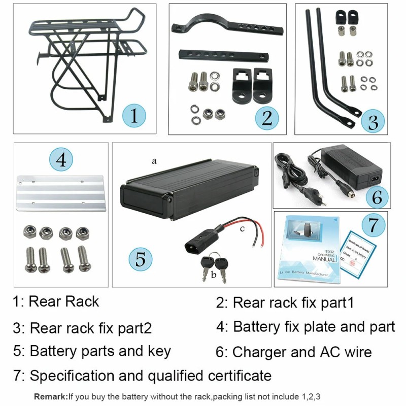 UNITPACKPOWER T032 48V 15Ah takakoriakku sähköpyörään 720Wh IP65 vedenkestävä 30A BMS-suoja 3A-laturi Bafang-yhteensopiva