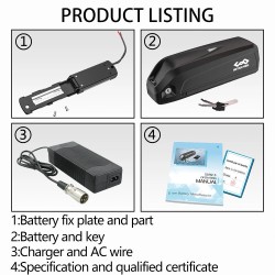 UNITPACKPOWER S039 36V 19.2Ah sähköpyörän akku litiumioni 21700 20A BMS 2A laturi Bafang 500W