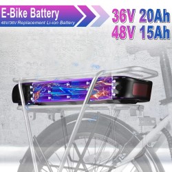 HANIWINNER HA074-03 48V 15Ah 720Wh takatelineakku 30A BMS vedenkestävä laturi takavalo sopii 250–800W moottoreille