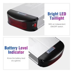 HANIWINNER HA074-03 48V 15Ah 720Wh takatelineakku 30A BMS vedenkestävä laturi takavalo sopii 250–800W moottoreille