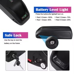 HANIWINNER HA194 36V 15.6Ah 561Wh runkoakku 18650-solut vesitiivis laturilla sopii 250-700W moottoreille